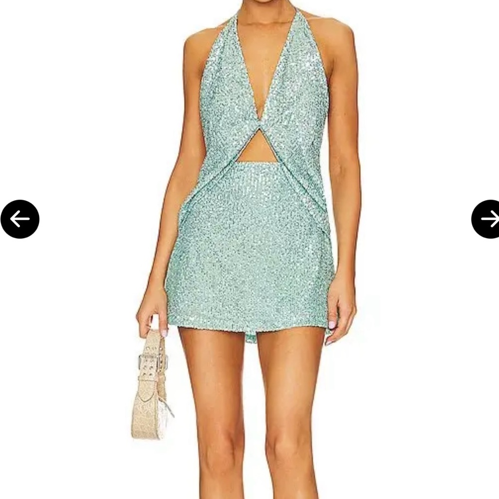 Sequin halter mini dress— In the Mood For Love Asben Mini